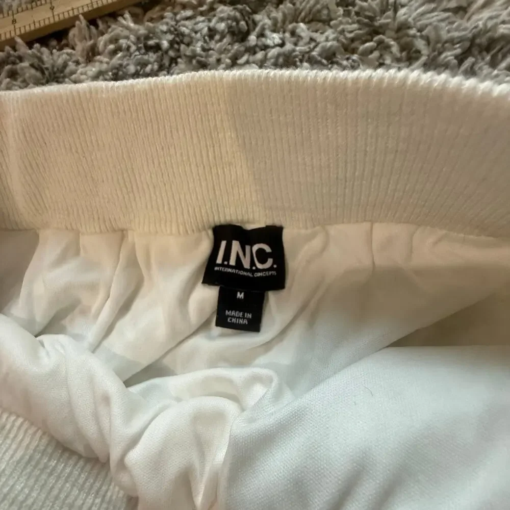 Inc International Concepts White Eyelet Crochet Side Slit Pull On Midi Skirt M - Picture 6 of 11
